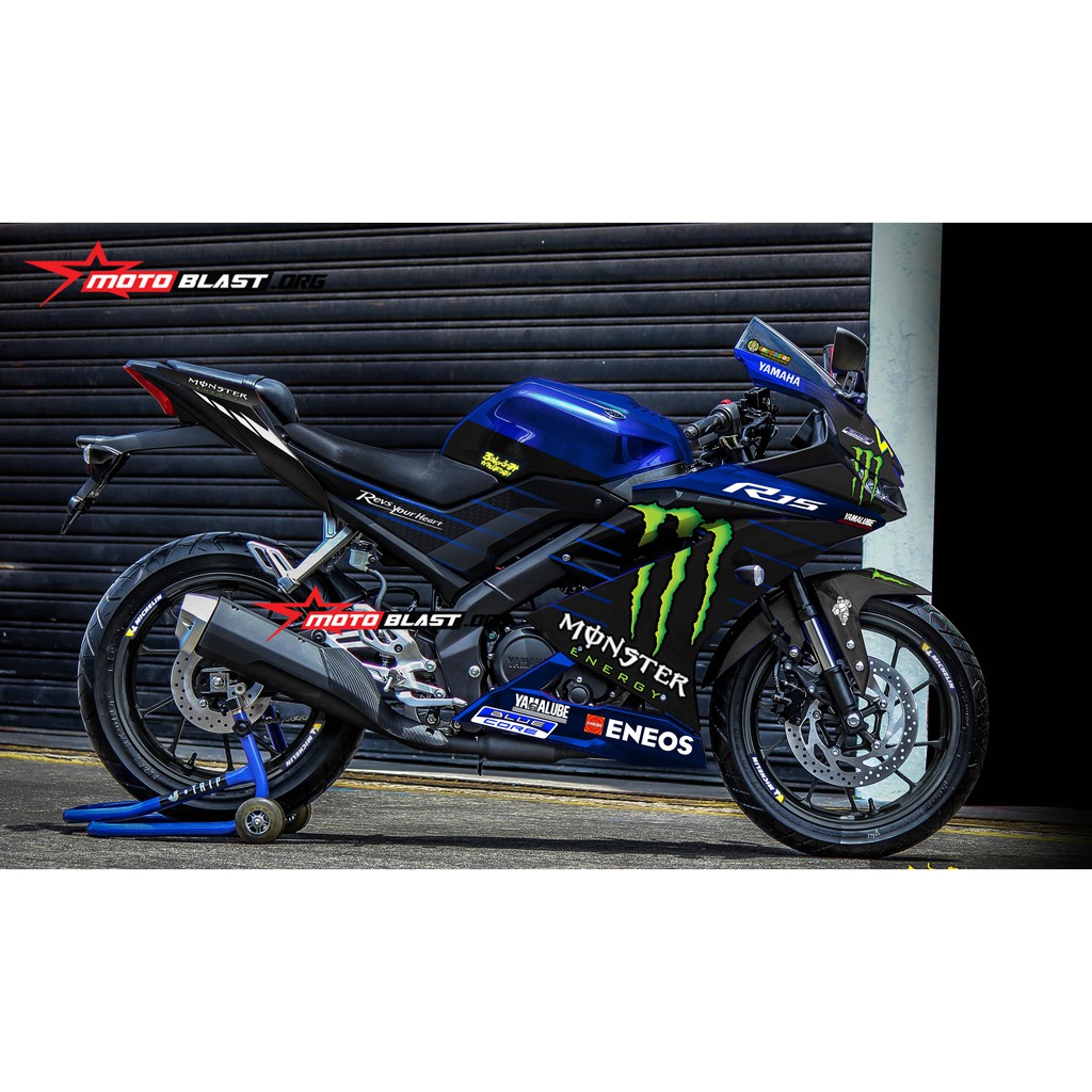Decal Stiker Yamaha  R15  V3  Blue Monster VR46 GP  2022 