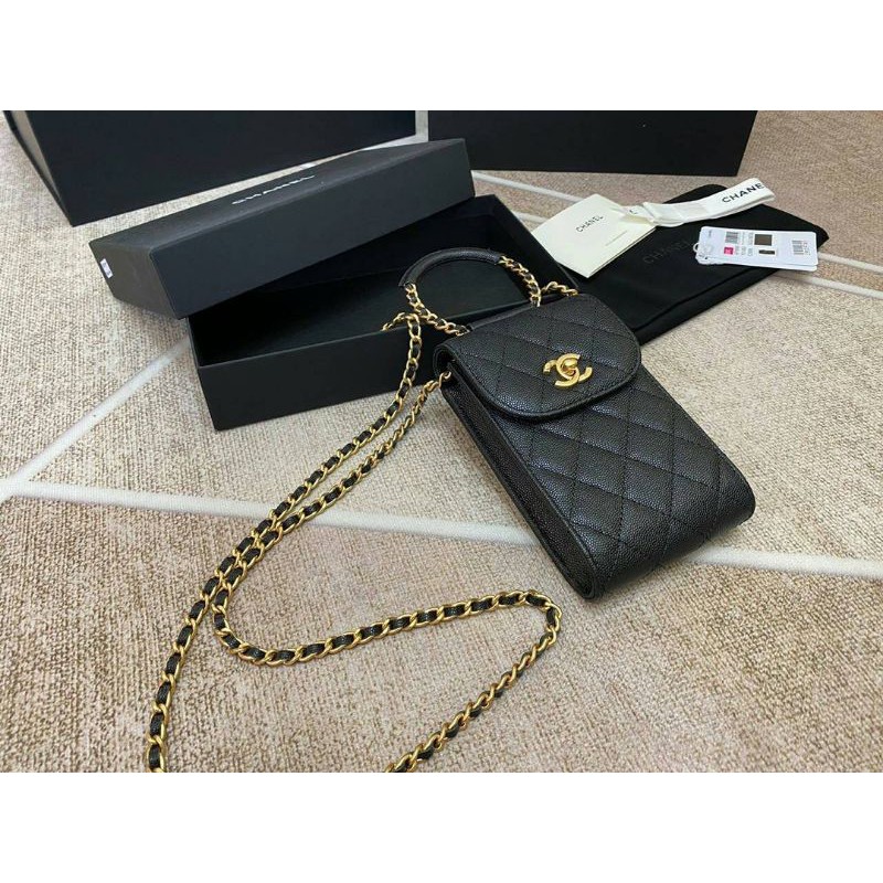 Chanel phone holder in chain Bag with Round handle (Pls baca deskripsi)