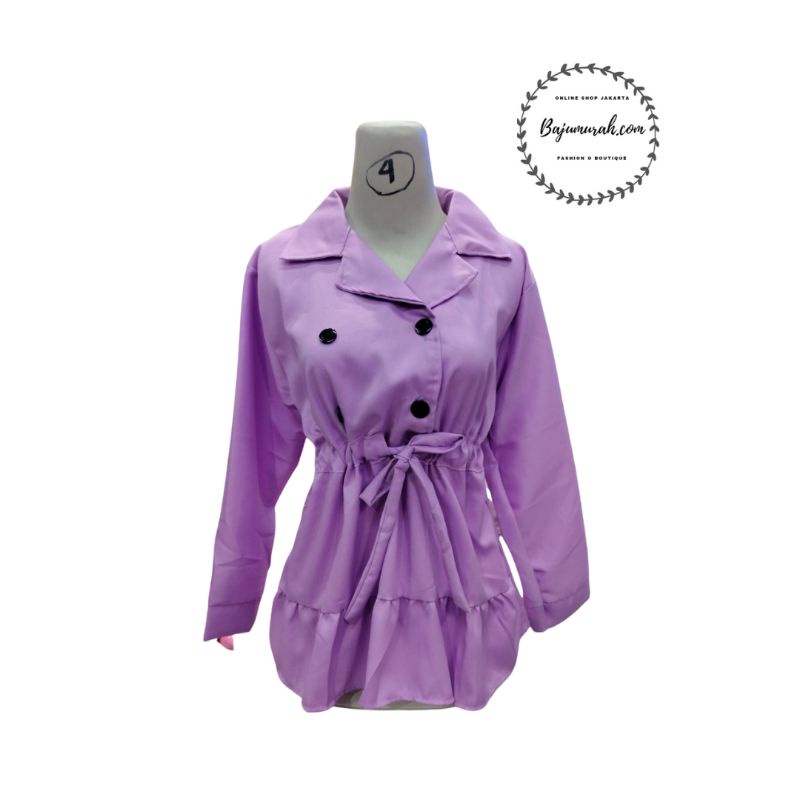 BM ~ Atasan Bangkok serut model Korean style moscrepe lengan panjang COD |Blouse wanita Korean style-3