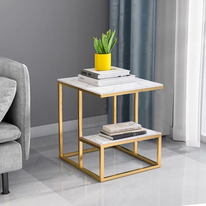 meja sudut marmer kaki gold coffe table marble side table marble