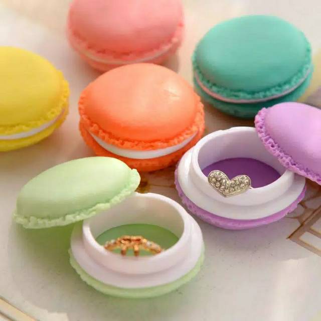 AH Shop Kotak Aksesoris Bentuk Macaron Unik / Kotak Obat Macaron mini cute / mini pouch serbaguna