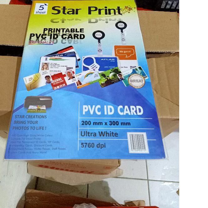 

Diskon!! (ssi-597) pvc id card A4/5 set star print