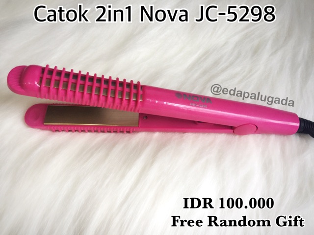 catokan 2in1 nova JC 5298 , sisir blow , catokan curly , blower comb, catokan murah , catokan nova