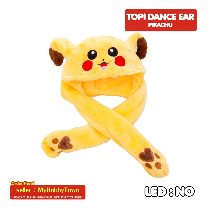 Topi Pokemon Pikachu Moving Ear Korea