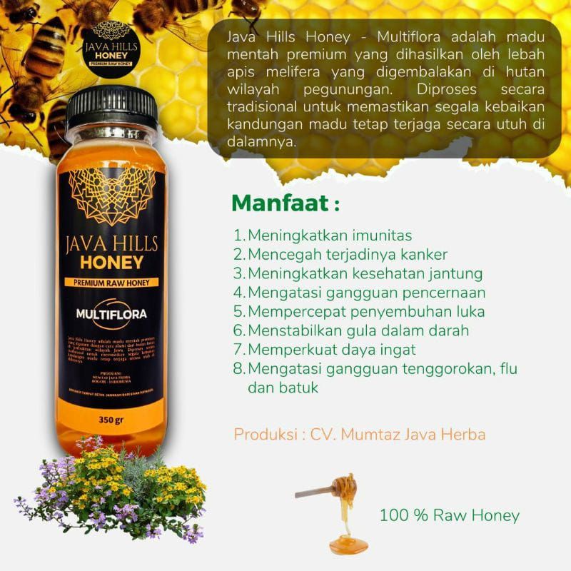 

Madu multiflora java hills honey, 100% madu murni tanpa pasteurisasi
