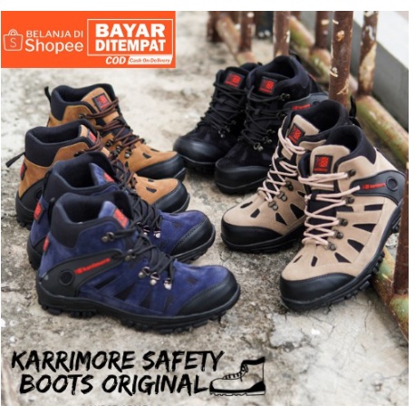 sepatu safety pria Karrimor Sepatu Septi Boots Ujung Besi Sepatu Gunung Hiking Bikers Terlaris