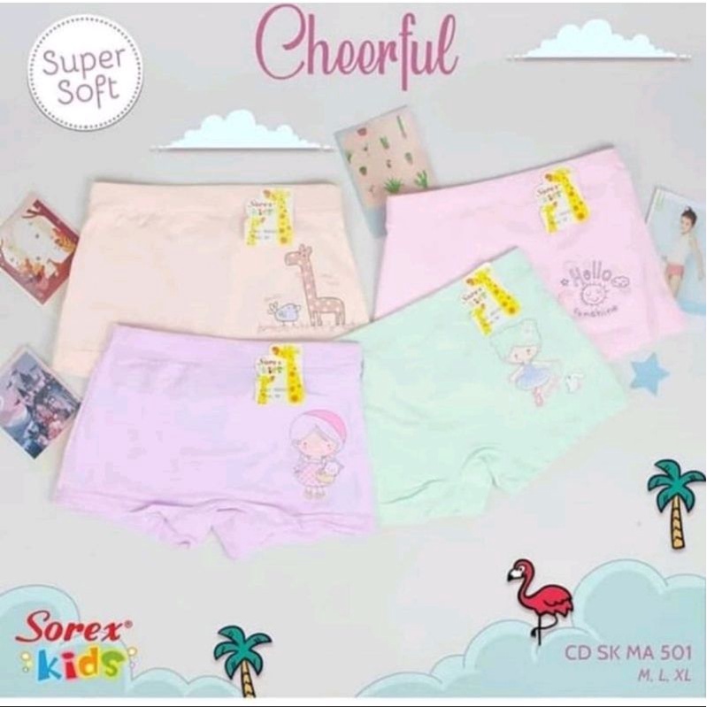 Grosir 6pc_ boxer SOREX KIDS size m.l.xl/ CD segi empat anak sorex /boxer anak