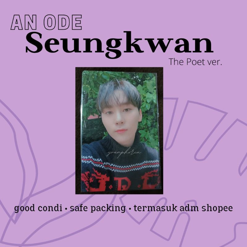 Photocard Seungkwan Seventeen An Ode The Poet Ver | PC Album Seventeen An Ode