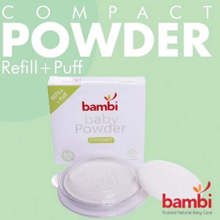 BAMBI Compact Powder Refill n puff 40gr Bedak Padat Bayi Aromatherapy