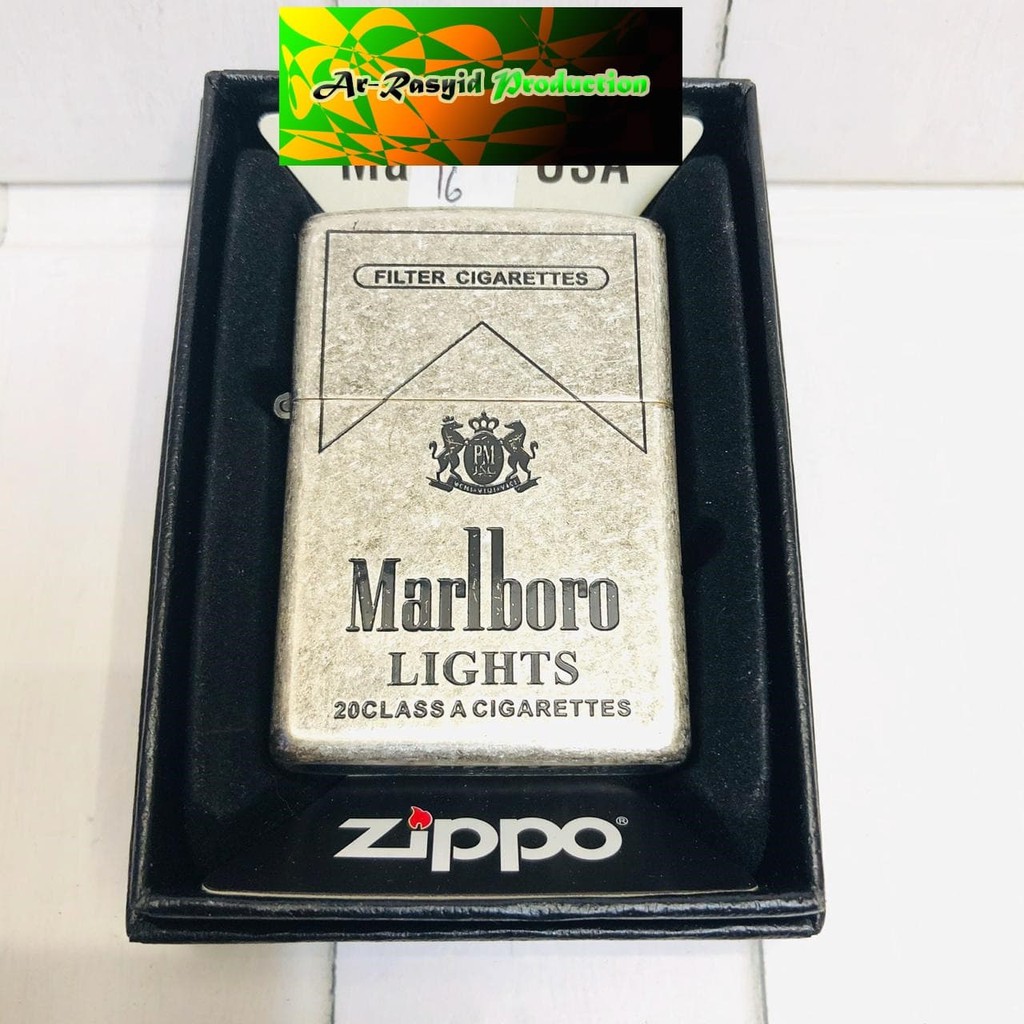 New Arrival Korek Api Minyak Zippo Matte Kw Motif Marlboro Lights 14 Low Price