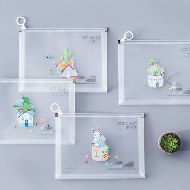 

Pot Plant House Zipper File Folder A4