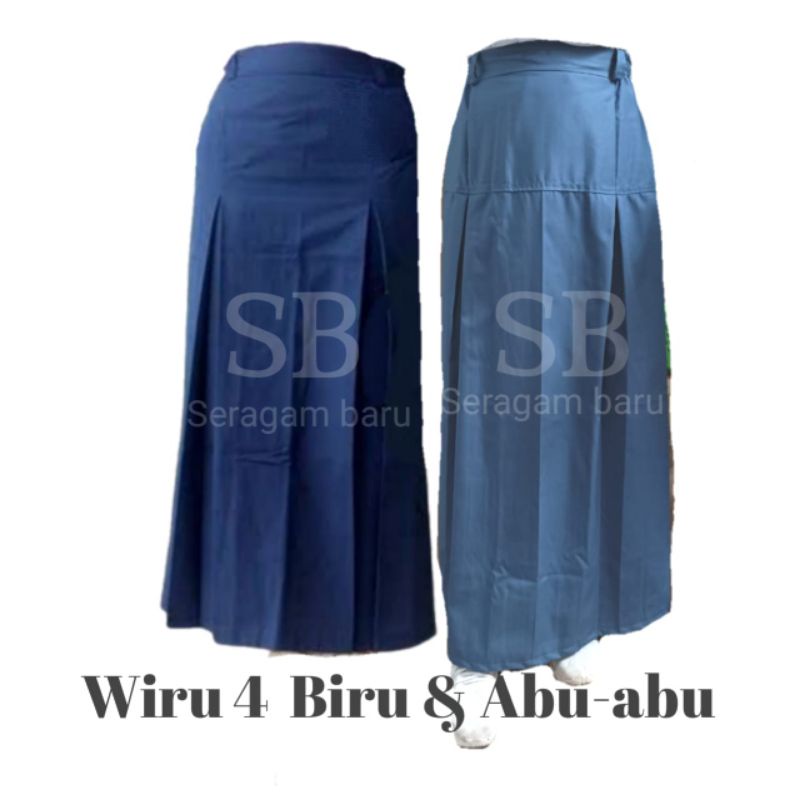 Seragam sekolah SMP SMA rok wiru 4 biru &amp; abu abu