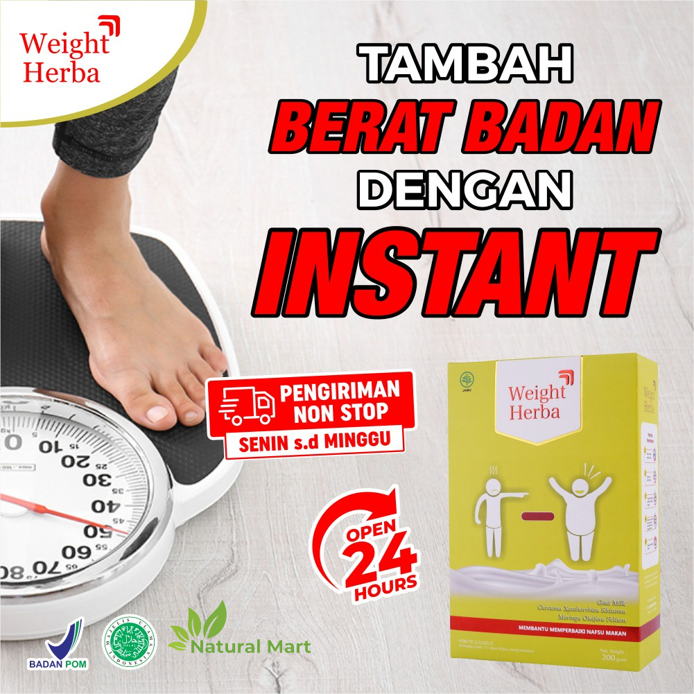 Susu Weight Herba - Nutrisi Multivitamin Susu Kambing Etawa Meningkatkan Berat Badan Daya Tahan Tubuh  Anak &amp; Dewasa Perlancar Saluran Pencernaan Turunkan Gula Darah Isi 200gr