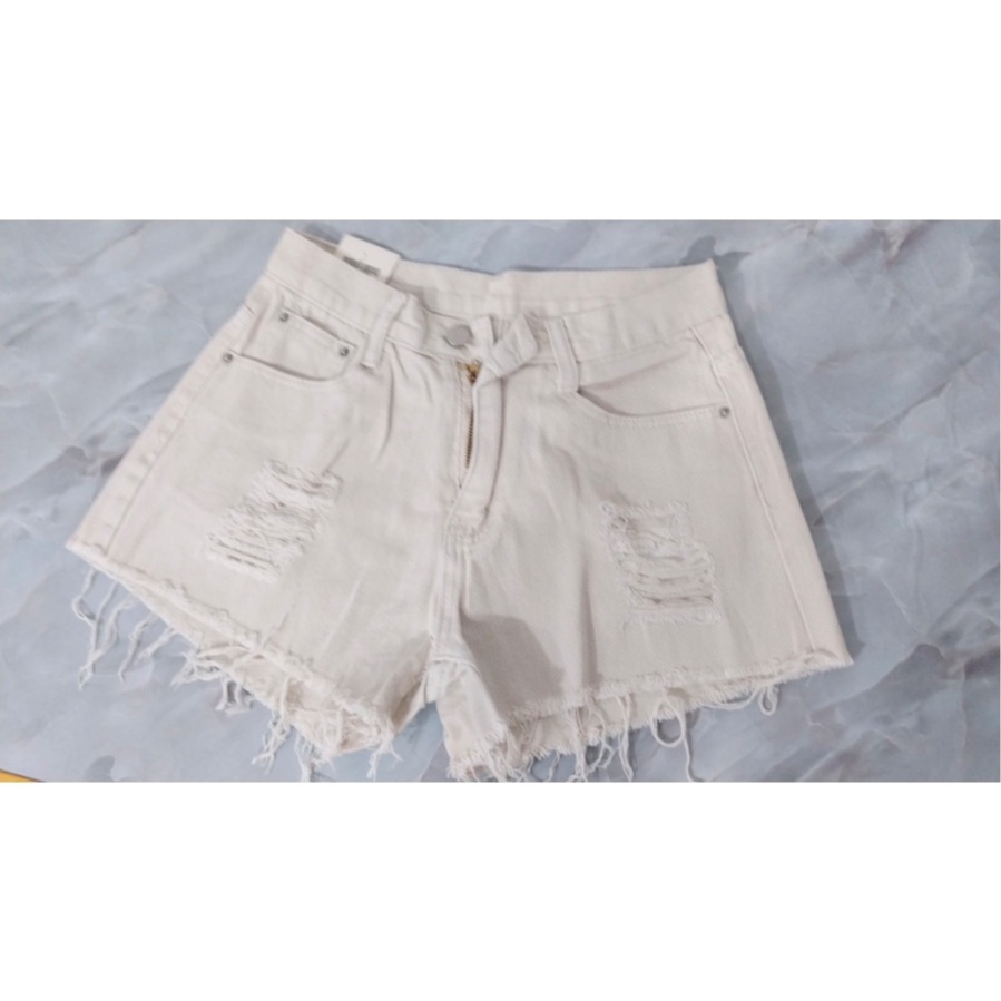 Nicebra Celana Pendek Jeans Wanita Sobek Hotpants Jeans Ripped 4069