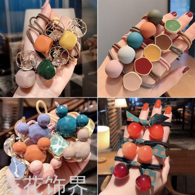 ⭐️𝐈𝐇𝐒 𝟐𝟎𝟕⭐️Ikat Rambut Korea Style Morandi Hair Rope Rhinestone-2