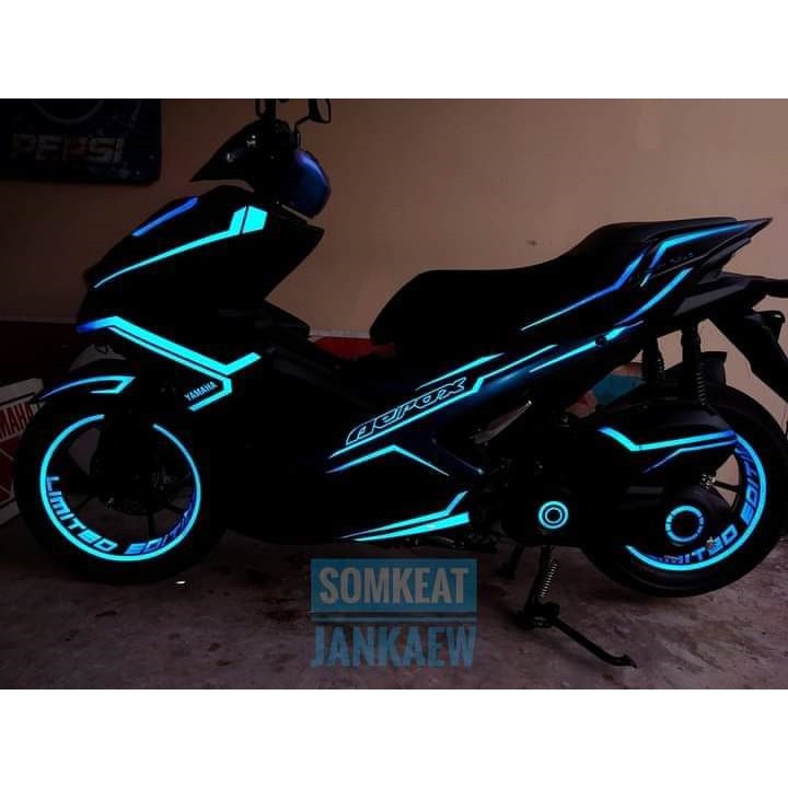 Jual Cutting Sticker Yamaha Aerox Limited Glow In The Dark Nyala