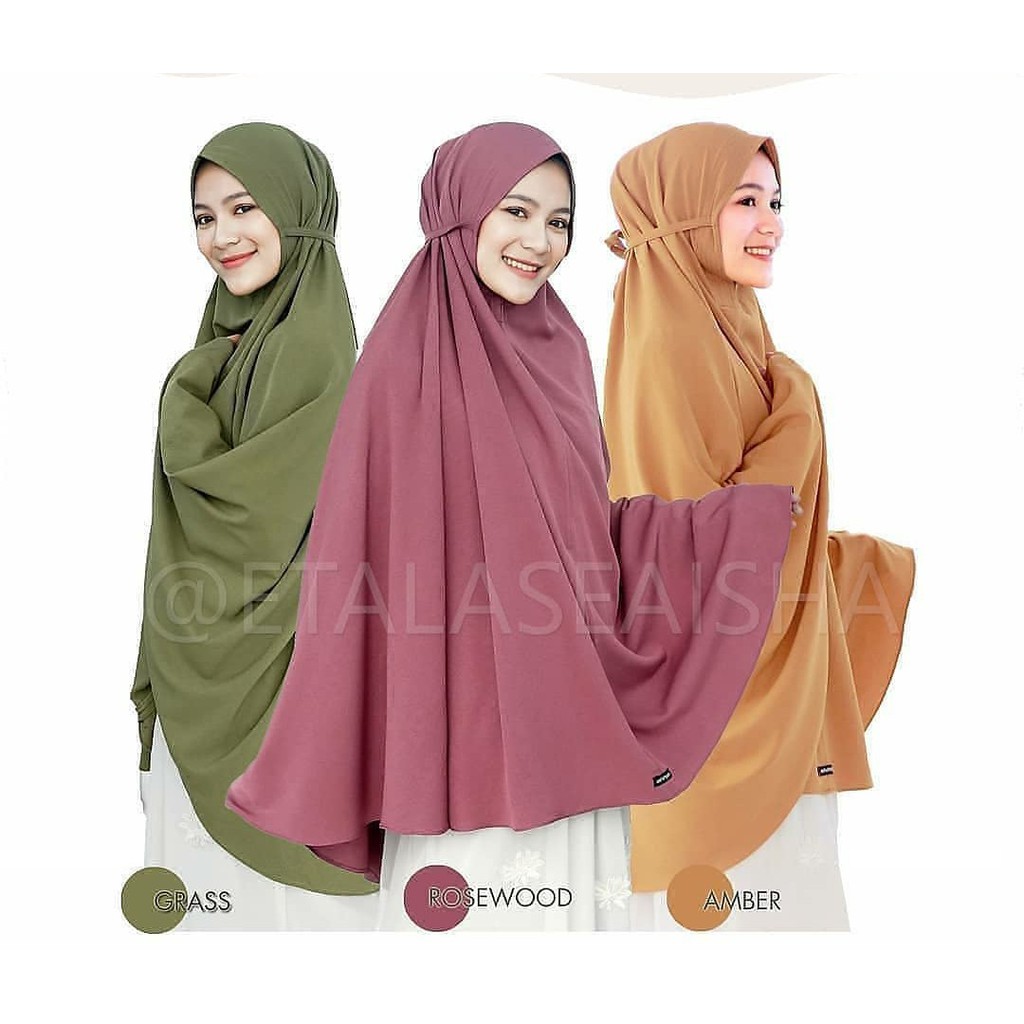 Harga Promo Bisa COD Hijab Instant Bergo Maryam JUMBO XXL Hijab Syari Kerudung Jumbo-Mustard