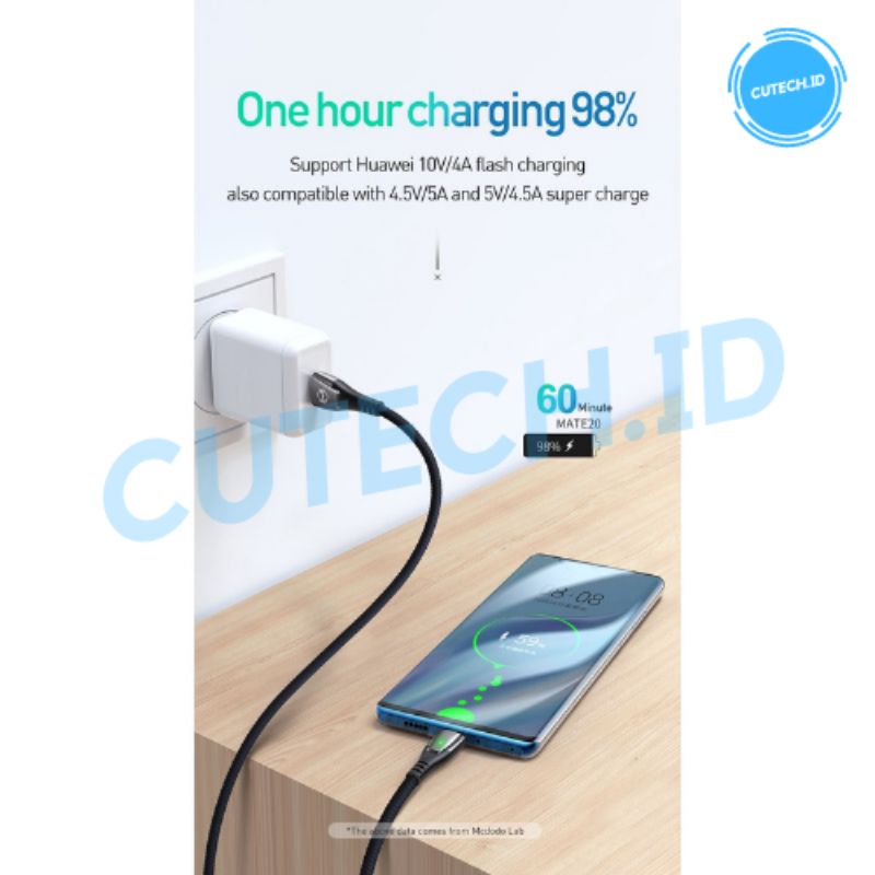 MCDODO KABEL DATA TYPE C AUTO DISCONNECT 1,5M 5A SUPER CHARGER VOOC