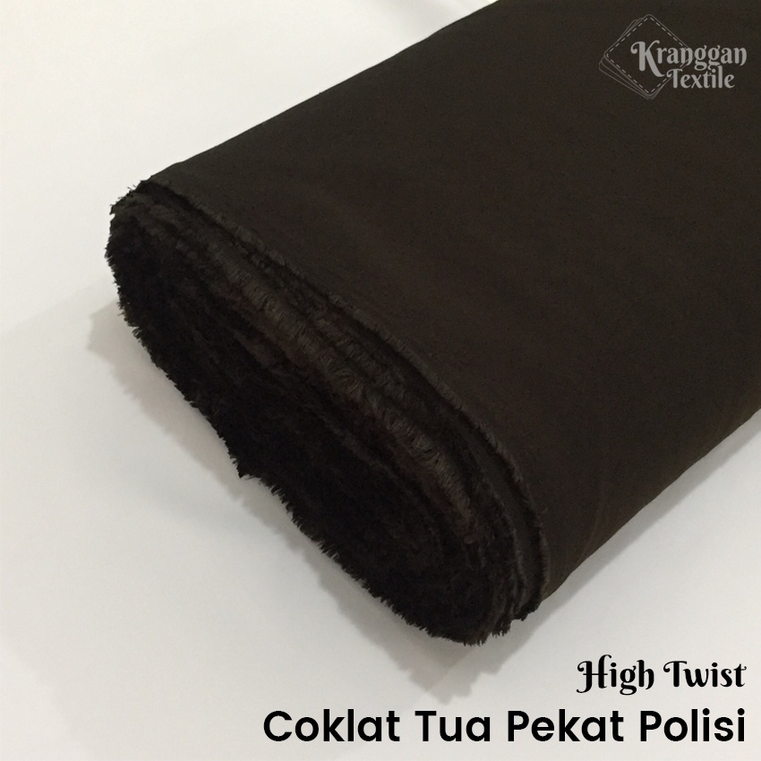 KAIN HIGH TWIST BAHAN CELANA / SAFARI / SERAGAM PNS / JAS BLAZER COKLAT TUA PEKAT POLISI