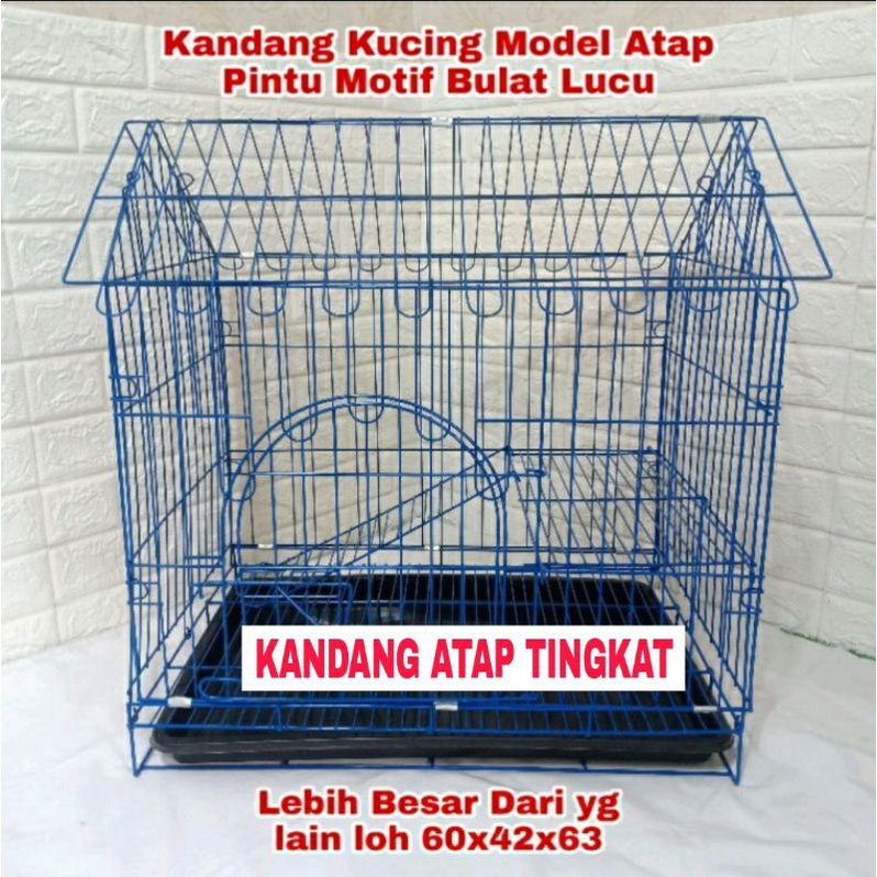 Kandang Kucing Tingkat 2 Jumbo Atap Rumah