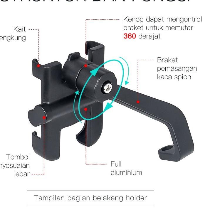 Hot Sale holder hp motor besi di stang/phone holder hp motor beat/holder hp motor stang/tempat hp di