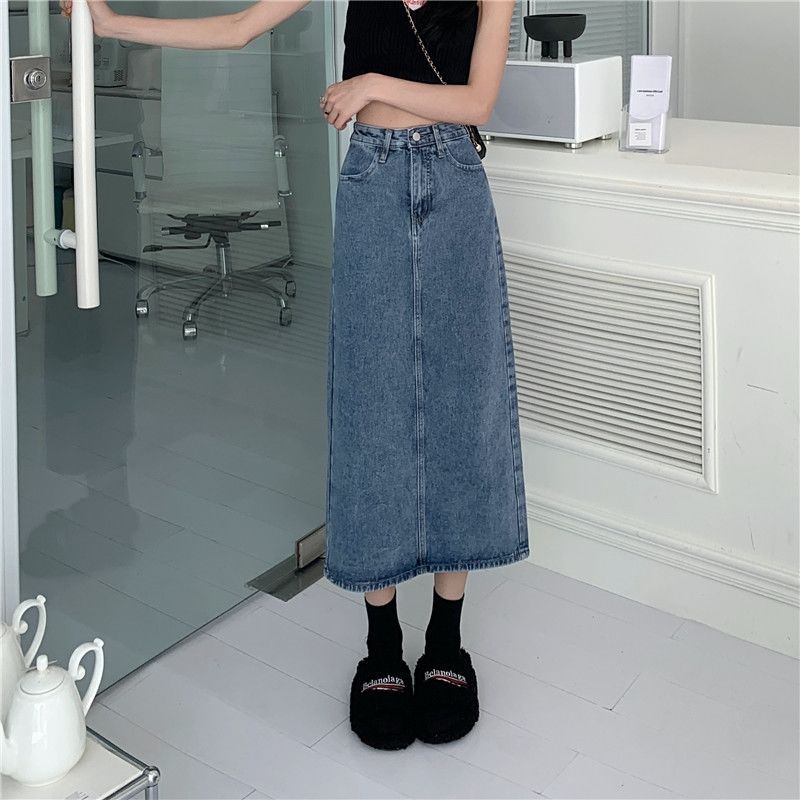 Rok denim wanita korean style skirt midi