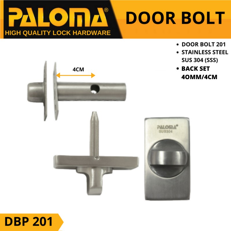 PALOMA DBP 201 DOOR BOLT KUNCI GRENDEL SLOT TAMBAHAN PUTAR STAINLES