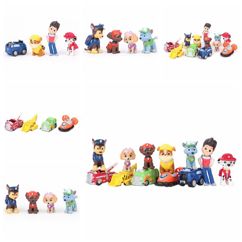 Set Paw Patrol Action Figure / Pajangan mainan 12 pcs