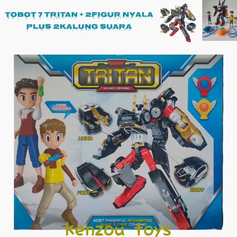 Robot Tobot7 tritan set 2figur led plus 2kalung suara