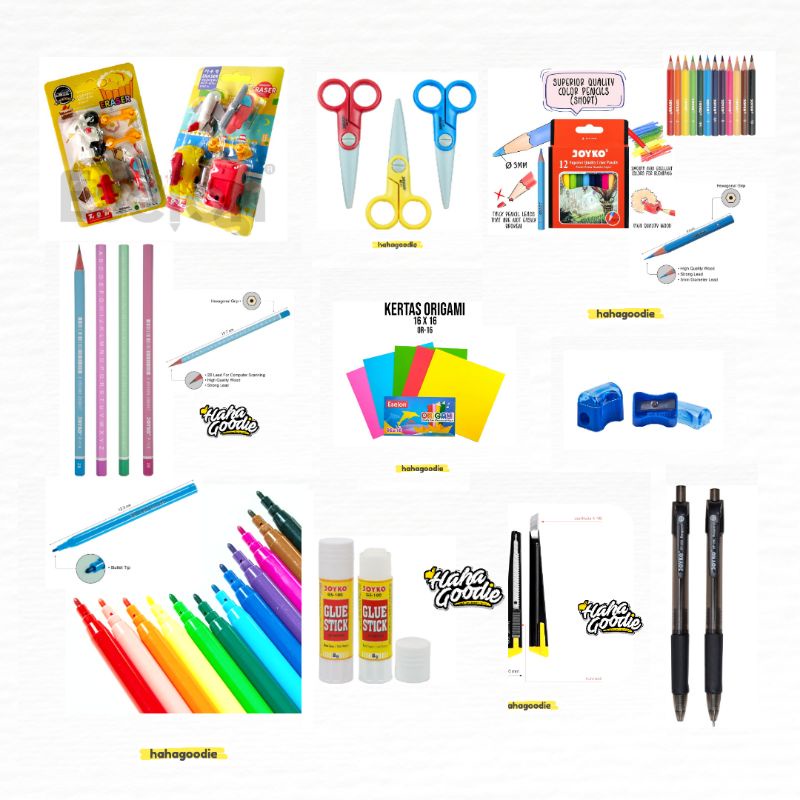 Jual Alat Tulis Stationery Spidol Pena Pensil 2B Warna Rautan Gunting