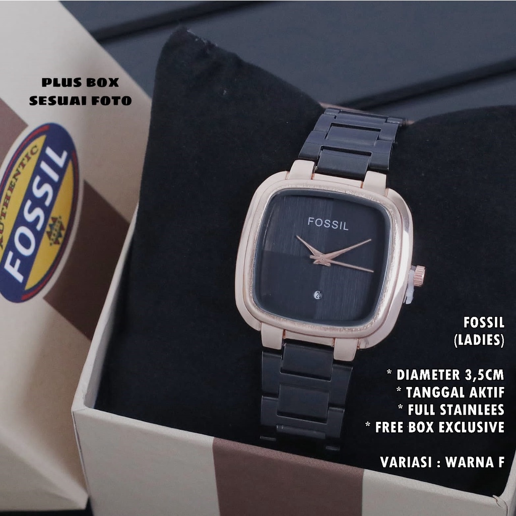 (FREE BOX) JAM TANGAN WANITA FASHION RANTAI BODY SEGI TANGGAL AKTIF