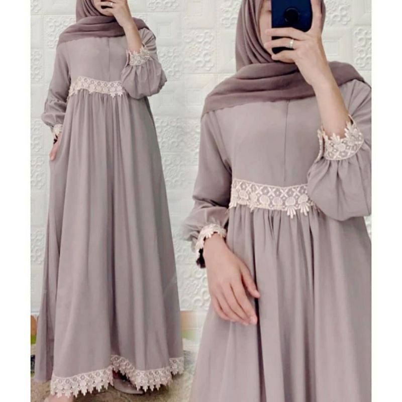 Baju Gamis Muslim Syari Terbaru 2021 2020 Model Baju Pesta Wanita Kondangan Kekinian Gaun Remaja Shopee Indonesia