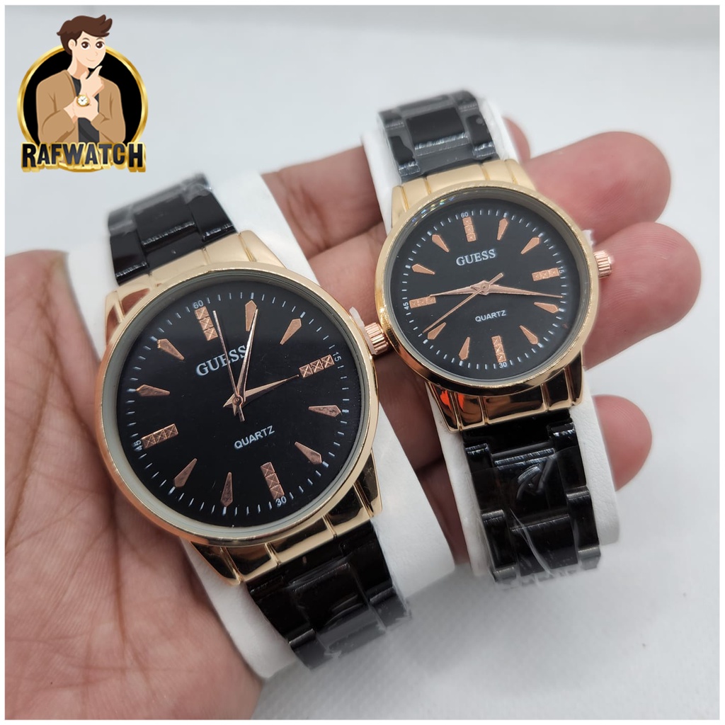 Jam Tangan Rantai Pasangan Couple Pria Wanita Premium Casual Rosegold