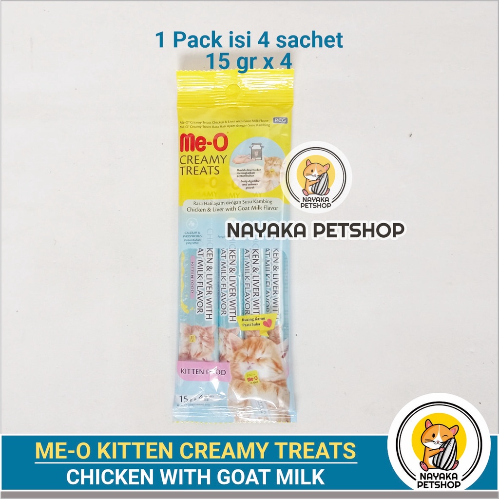 Meo Creamy Kitten Chicken 60 gr Treats Snack Kucing Cemilan Anak Kucing Cat Food