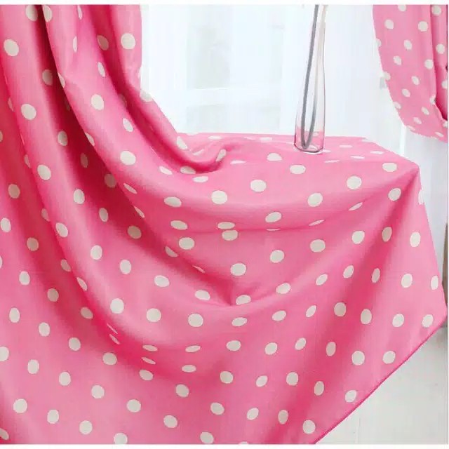 GM JK292 - Tirai Jendela Motif Polkadot/ Tirai Pintu dan Jendela/ Gorden Poliester Glossy Polka