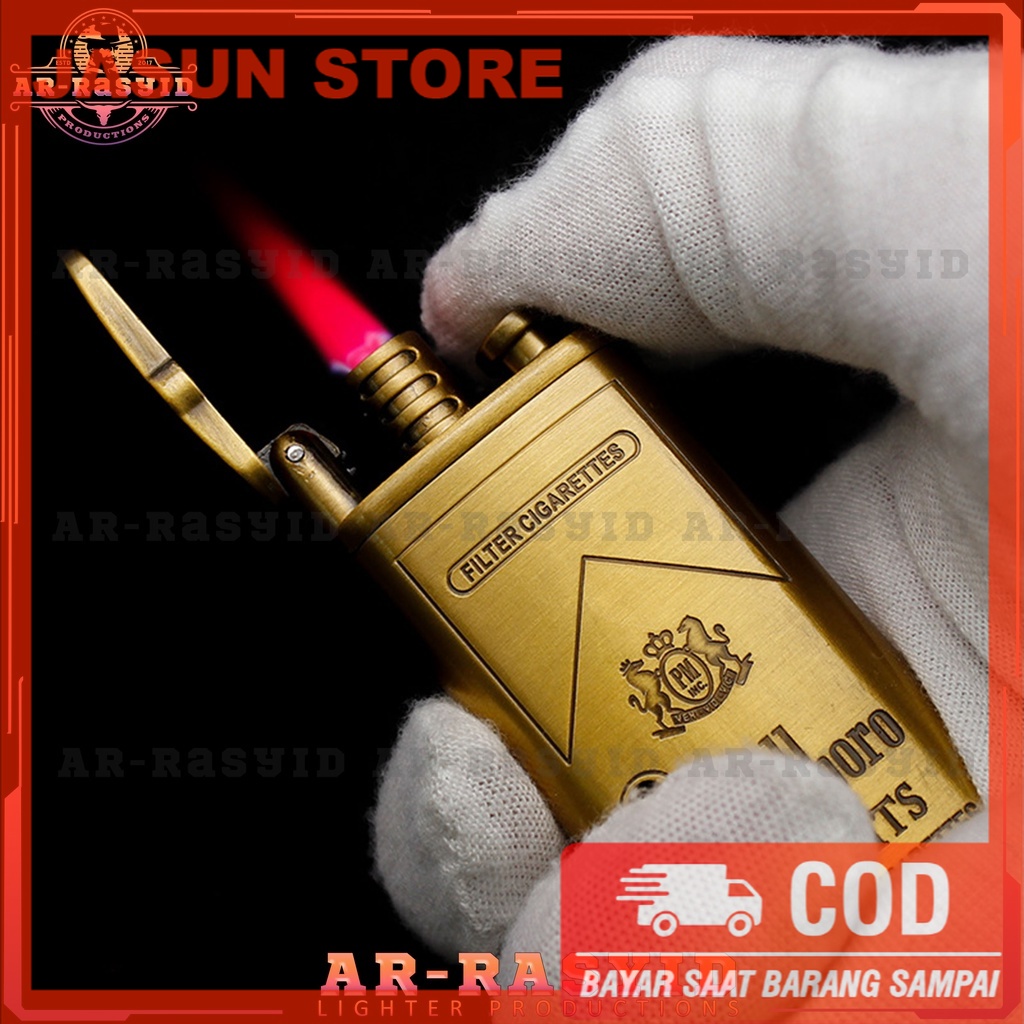 Korek Api Bara Gas Gold Motif Malboro BISA COD