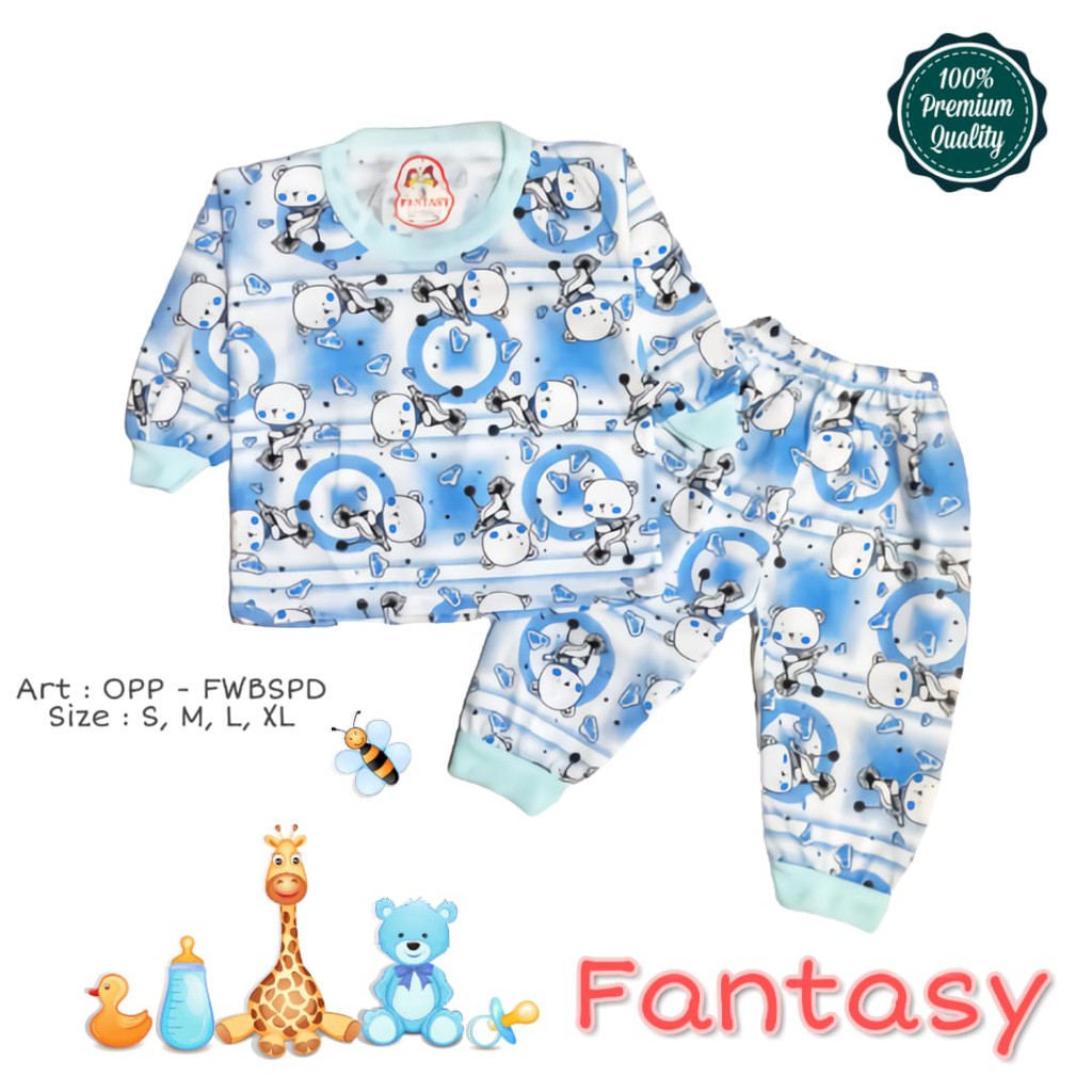 Stelan Baju Anak Panjang Oblong 0 - 3 Tahun / Baju Tidur Anak / Piyama Anak Katun