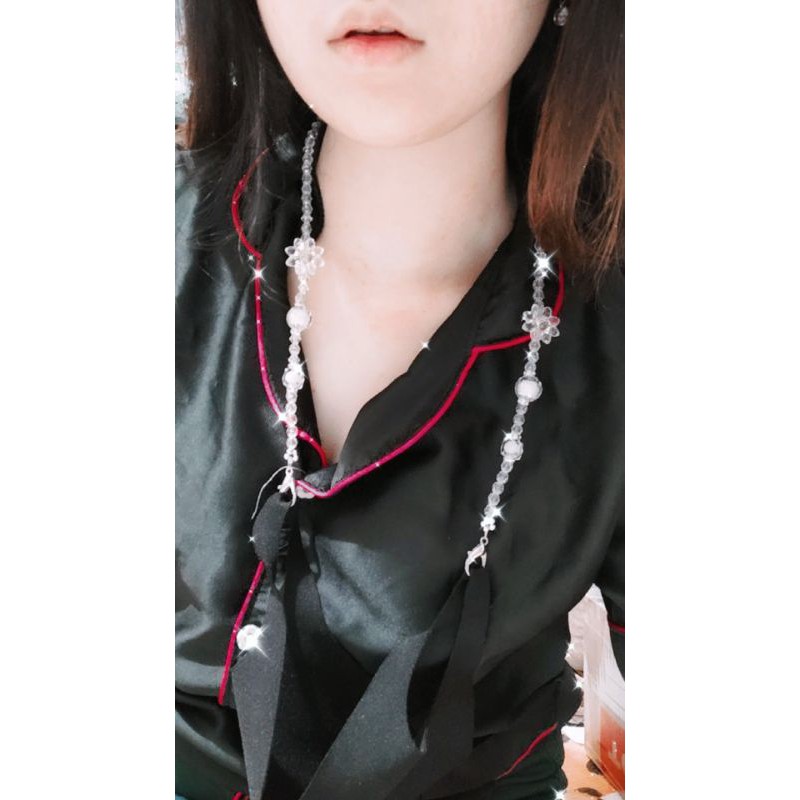 Kalung Gantungan Masker Strap Mask Flower Crystal Acrilic Premium Series Luxury Diamond Hanging