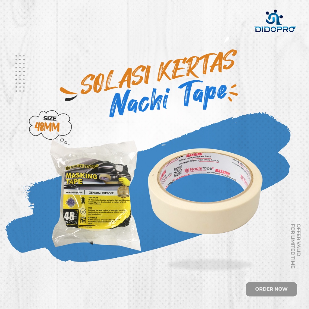 Nachi Masking Tape 48mm Lakban Kertas Plakban Selotip Isolasi Solasi