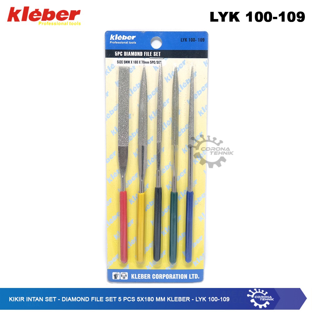 LYK 100-109 - Kikir Intan Set - Diamond File Set 5 Pcs 5x180 mm Kleber