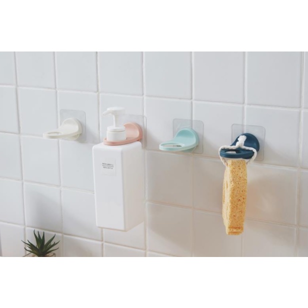 Rak Hanger Gantungan Dinding Tempat Botol Shampoo Sabun Desinfectant HandSanitizer Dispenser Perekat