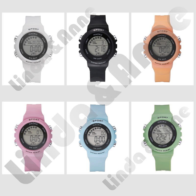 Jam Tangan Sport Digital Rubber Wanita Dan Pria Dial Bulat / Jam Tangan Wanita Digital Strap Rubber