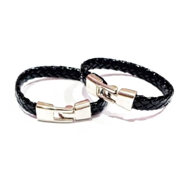 Sepasang (Dapat 2 Gelang) Classic Leather Braids Bracelet | Gelang Kulit Casual Flip