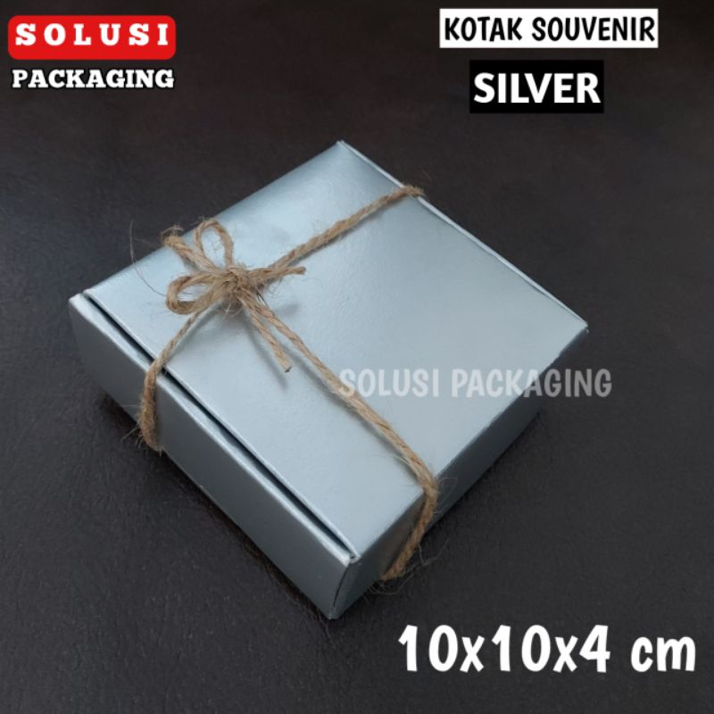 

isi 36 KOTAK SILVER 10x10x4 | TEMPAT SOUVENIR SUVENIR AKSESORIS BUNGKUS KADO