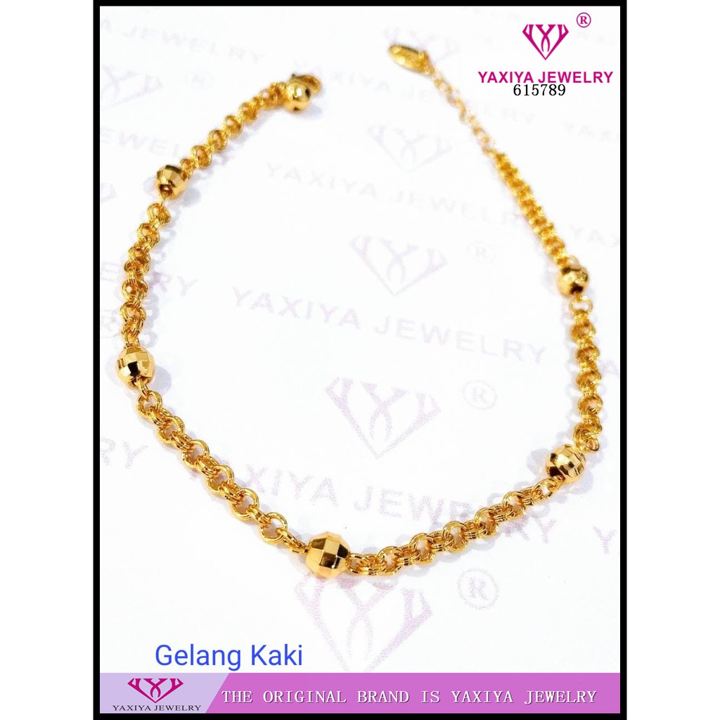 

Gelang Kaki Biji Perhiasan Imitasi Lapis Emas 18K Yaxiya Jewelry 615789