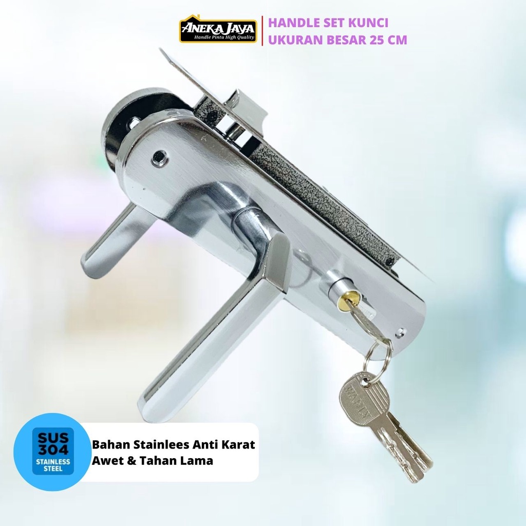Handle Set Kunci Besar 25 cm Gagang Pegangan Tarikan Pintu Rumah Kamar Stainlees Awet Murah Terbaru