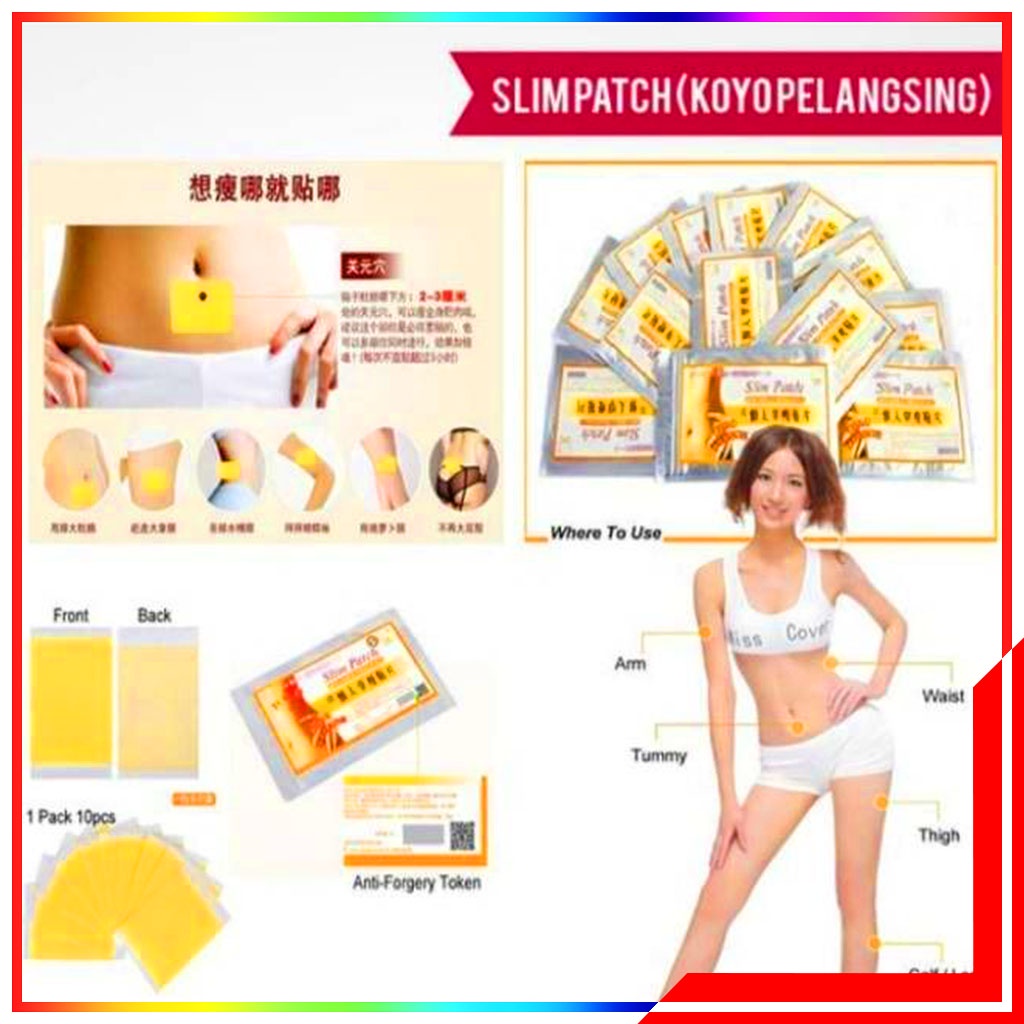 Slim Patch Koyo Pelangsing 100% Original / Slimmer Body Slim Patch Isi 10 Pcs Ampuh / Koyo Pelangsing Pembakar Lemak / Slim Patch Pembakar Lemak &amp; Selulit Termurah