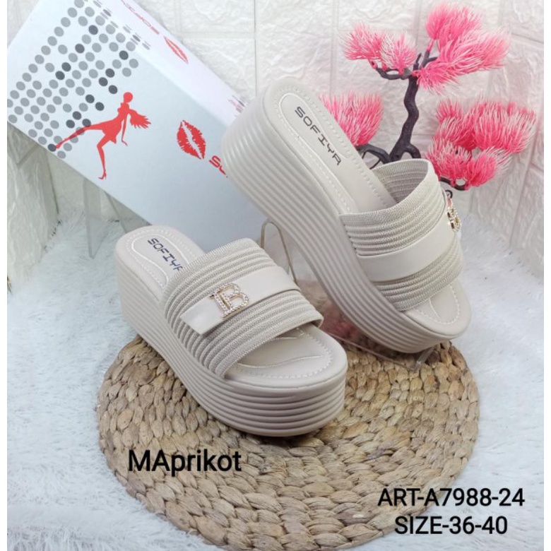 SANDAL WEDGES IMPORT WANITA SOFIYA 7988-24
