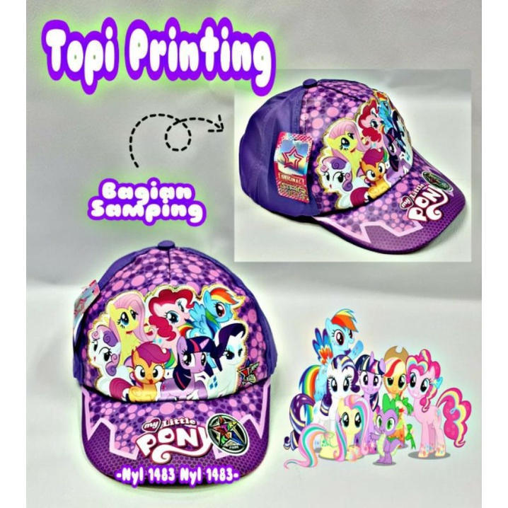 topi anak print/topi baseball perempuan litlepony/ LOL