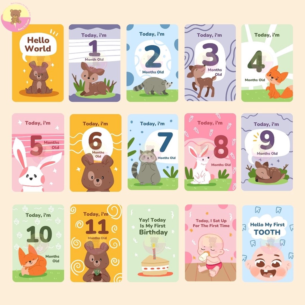 [EXCLUSIVE CARD] Baby Milestone Card Series | Kartu Foto Tumbuh Kembang Bayi - Exclusive Design-1